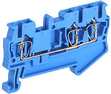 Клемма пружинная КПИ 3в-2,5 3 вывода 31А синяя | код YZN11-3-002-K07 | IEK