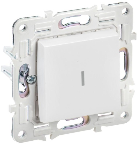 SKANDY Выключатель 1-клавишный проходной с индикацией 10А SK-V08W арктический белый IEKновинка | код SK-V12-1-10-K01 | IEK