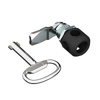 Поворотный замок для установки навесного замка с личинкой под двойную бородку 3 мм для навесных корпусов, металл, черный, ключ в комплекте | код R5CE222 | DKC