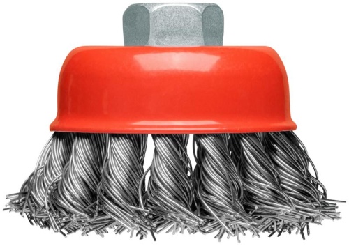 Корщетка-чашка, гайка М14, стальная витая проволока 65 мм, блистер | код 39096 | FIT фото 6