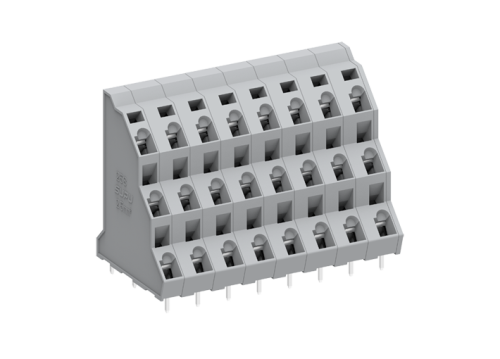 258308 Клемма MCS 3-уровневая, угловая, шаг 7.5мм, 8 конт., сер., шт | код 258308 | SUPU