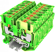 TPM2.5-2-PE Клемма мини TP 1-1 заземл., Push-in, сеч.2.5мм2, желто-зел., шт | код TPM2.5-2-PE | SUPU