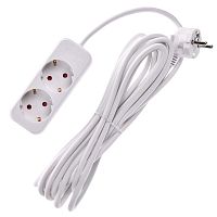 UMA Удлинитель У02 2 места 2P+PE 5м 3х1мм2 10А белый IEK | код UM-YP10-10-02-05-Z-K01 | IEK