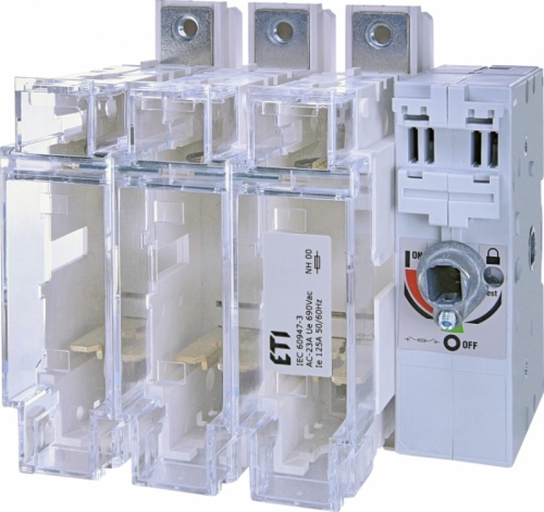 Разъединитель нагрузки под предохранители FLBS 125 3P (1-0, NH00, 125A) | код 004661800 | ETI Разъединитель нагрузки под предохранители FLBS 125 3P (1-0, NH00, 125A) | код 004661800 | ETI