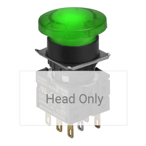 Головка кнопки S16BR-H3G, грибовидная зеленая ?23мм с самовозвратом под подсветку, монтажное отверстие ?16мм | код A8026-A5550009103 | РЕЛЕ И АВТОМАТИКА Головка кнопки S16BR-H3G, грибовидная зеленая ?23мм с самовозвратом под подсветку, монтажное отверстие ?16мм | код A8026-A5550009103 | РЕЛЕ И АВТОМАТИКА