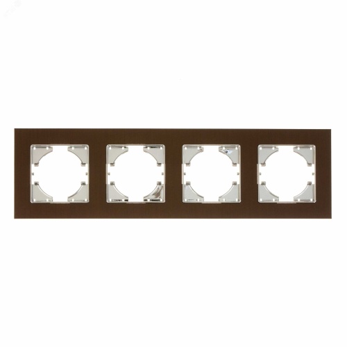 UGRA рамка 4-местная, алюминий, коричневый. | код С1140-036 | GUSI ELECTRIC