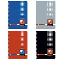 Тетрадь А4, 96 л., BRAUBERG, гребень, клетка, обложка картон, INDAY , 400528 | код 400528 | BRAUBERG