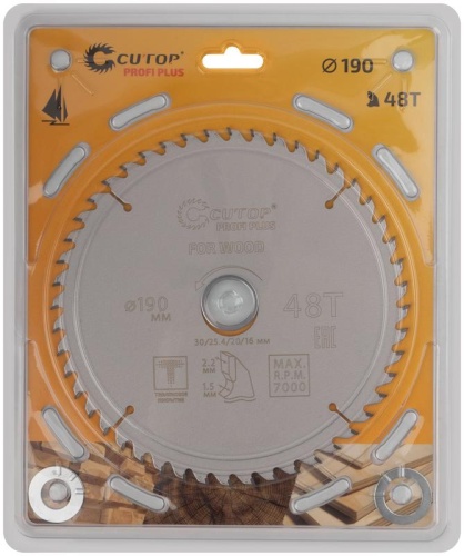 Диск пильный по дереву с тефлоновым покрытием 48Т, Profi plus, 190x1,5/2,2x30/25,4/20/16 мм | код 75-19048Т | FIT фото 2 Диск пильный по дереву с тефлоновым покрытием 48Т, Profi plus, 190x1,5/2,2x30/25,4/20/16 мм | код 75-19048Т | FIT фото 2