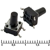 Тактовая кнопка RUICHI IT-1102WD, 6x6x9.5 мм, OFF-(ON), 50 мА, 12 В, 100 мОм | код 83352 | Ruichi