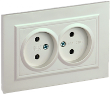 BRITE Роз. 2-я без з/к с з/ш 10А в сб. РСш12-2-БрЖ жемч. IEK | код BR-R23-10-K36-F | IEK