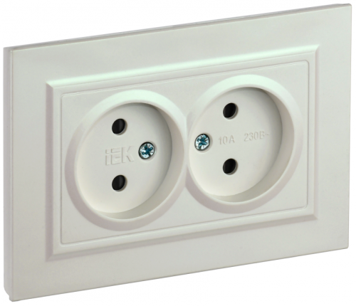 BRITE Роз. 2-я без з/к с з/ш 10А в сб. РСш12-2-БрЖ жемч. IEK | код BR-R23-10-K36-F | IEK