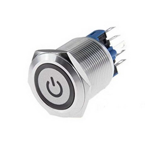 Кнопка антивандальная с подсветкой RUICHI DS-323 off-(on), никелированная латунь | код 86784 | Ruichi Кнопка антивандальная с подсветкой RUICHI DS-323 off-(on), никелированная латунь | код 86784 | Ruichi