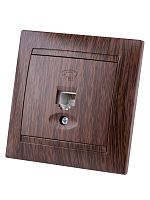 Розетка телефонная RJ11 венге Лама TDM | код SQ1815-0415 | TDM