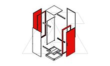 Две сварные рамы щита NEO 2000x400мм (ВxШ), дверь передняя стальная, дверь задняя стальная, RAL7035, IP55 | код 614-203 | Tekpan