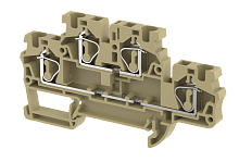 Клемма проходная пружинная 4 мм2,двухуровневая, на 2 подключения, хаки SQ4-2T-KHAKHI | код 2103020006 | Elmex
