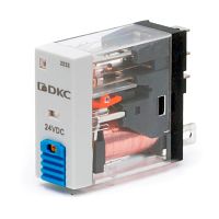 Реле миниатюрное промышленное, 1CO, ком. ток 12А, AgSnO2, напряжение 24V DC, опция: тест-кнопка+светодиод+защитный диод | код IR-24DC-1CO-D | DKC