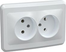 Розетка двухместная ВЕГА, скрытый монтаж, белый | код. ERV20-K01-10-DM | IEK