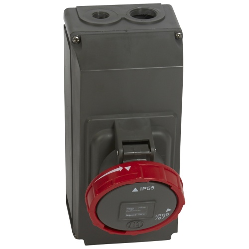 Розетка накладного монтажа в готовом корпусе Hypra - IP 66/67-55 - 3К+Н+3 - 63 А - пластик | код 059437 | Legrand Розетка накладного монтажа в готовом корпусе Hypra - IP 66/67-55 - 3К+Н+3 - 63 А - пластик | код 059437 | Legrand