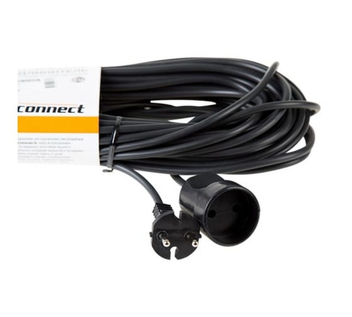 Удлинитель-шнур 1х30м без заземл. 6А IP20 ПВС 2х0.75 1300Вт черн. | код 11-7116 | PROCONNECT
