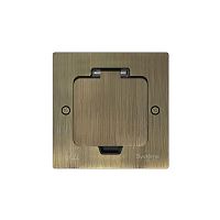 MultiDesk Лючок на 2 модуля IP44 с монтажной коробкой для стены, фальшпола, стола Античная ЛАТУНЬ, тип MDK20 | код MDK20102BA | Systeme Electric