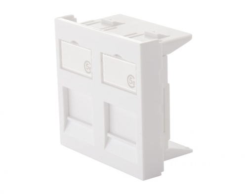 Адаптер 45Х45 мм для 2 модулей Keystone белый | код 16H-45-03WT | Eurolan Адаптер 45Х45 мм для 2 модулей Keystone белый | код 16H-45-03WT | Eurolan