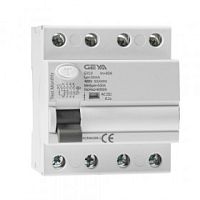 УЗО GYL9-4P-25A-300mA, 4P, 25A, 6 kA, 300mA, тип A, 4M | код GYL94P25A300 | GEYA