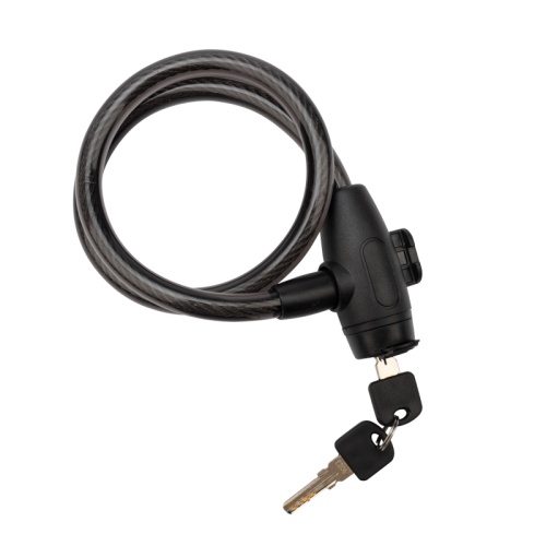 Тросовый замок взломостойкий для велосипедов и колясок с ключом 65 см черный | код 79-0366 | ЧЕТЫРЕ СЕЗОНА