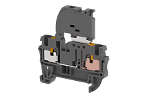 Клемма проходная PUSH-IN 4 мм2, под предохранитель, со светодиодом 48V AC/DC, на 2 подключения, черная PQF4AD48V-BLACK | код 3103260485 | Elmex