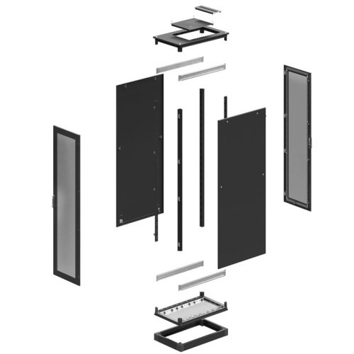 Напольный шкаф 47U 600х1000 двери перф/перф укомпл вводом и загл RAL 9005 | код R5IT4761PFB | DKC фото 3
