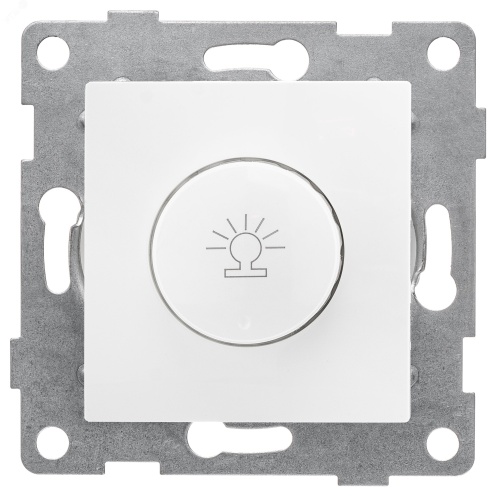 Bravo диммер, 500 W, с накладкой и воротком, скрытая установка. белый. | код С10Д6-001 | GUSI ELECTRIC