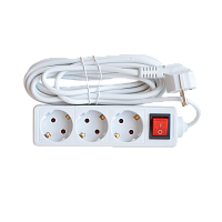 Удлинитель 3GS-5-SMART трехместный c выключателем 10А с заземлением 5м 8435 IN HOME | код 4690612010380 | IN HOME