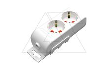 Ri-tech - Колодка розеточная 2x2P+E, со шторками, белый | код 001-175-210001-00-00 | Mutlusan
