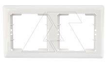 Daria - Рамка 2 поста, к механизмам серии 21, горизонтальный монтаж, белая | код 2120-800-1201 | Mutlusan