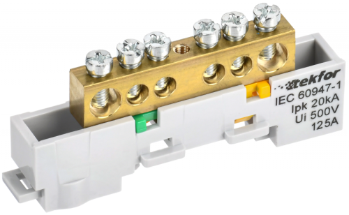 TEKFOR Шина PE земля неизолированная на универсальном держателе 8х12-6-Ж IEK | код TF-NN20-06-DL-K05 | IEK TEKFOR Шина PE земля неизолированная на универсальном держателе 8х12-6-Ж IEK | код TF-NN20-06-DL-K05 | IEK