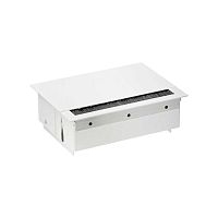 Врезной розеточный блок с крышкой, ввод щетка, 3x2P+E, 1 пустое отверстие, белый, 400 | код 44403000-130 | Simon