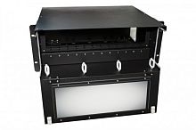 Патч-панель 19 универсальная пустой корпус 4U фиксированная рама вертикальная 12 вертикальных слотов вмещает 12 FPM панелей с адаптерами или 12 CSS оптических кассет 120х32 мм, Hyperline FO-19BX-4U-F2-12xSLT-W120H32-EMP | код 47932 | Hyperl