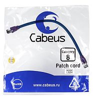Cabeus PC-SSTP-RJ45-Cat.8-0.3m-LSZH Патч-корд S/FTP, категория 8 (40G, 2000 MHz), 2xRJ45/8p8c, экранированный, синий, LSZH, 0.3 м | код 9699c | Cabeus
