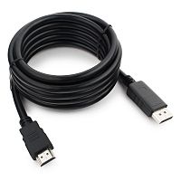 Кабель DisplayPort->HDMI Cablexpert CC-DP-HDMI-3M, 3м, 20M/19M, черный, экран, пакет | код CC-DP-HDMI-3M | Cablexpert