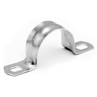 Держатель оцинкованный двусторонний, д.25мм, с крепежными отверстиями 6,5 х 5 мм | код H25DH6.5X5 | DKC