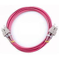 Патч-корд оптический LANMASTER, дуплексный, SC/PC-SC/PC, OM4, LSZH, 1.5 м | код LAN-2SC-2SC/OM4-1.5 | LANMASTER