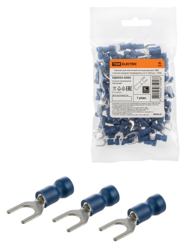 Наконечник вилочный изолированный НВИ с легким вводом проводника 2,5-5 (100 шт. ) TDM | код SQ0503-0205 | TDM
