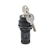 Переключатель c ключом на 2 положения с фиксацией, 1 выемка, 1NO+1NC, IP54, пластик MTB7-EG25 | код 132714 | MEYERTEC