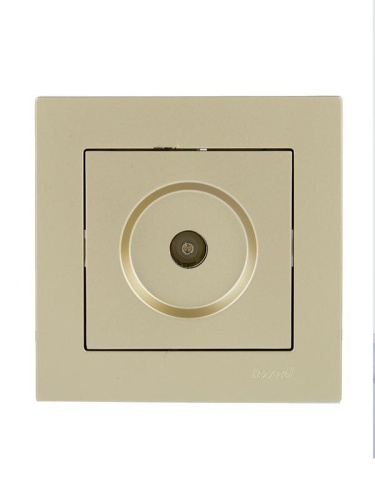 Розетка телевизионная проходная TV 1-м СП Vesna механизм титан LEZARD 742-3788-129