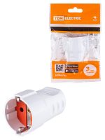 Кабельная розетка рифленая 2П+З 16А 250B белая TDM | код SQ1806-0211 | TDM