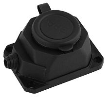 Колодка 1-м с заземл. 16А IP44 K-1e-B-IP44 каучук черн. | код Б0044543 | Эра