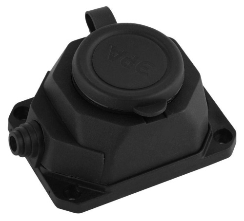 Колодка 1-м с заземл. 16А IP44 K-1e-B-IP44 каучук черн. | код Б0044543 | Эра