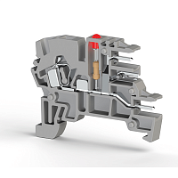 364 073, Клеммник пружинный с 2-х ряд. разъёмом, с индикацией 110 VDC, на DIN-рейку, 2,5 мм.кв., (серый), PCY 2,5EL | код 0.0.0.3.64073 | KLEMSAN