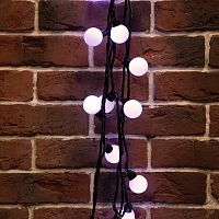 Гирлянда Мультишарики 38 мм, 10 м, черный ПВХ, 40 диодов, цвет белый | код 303-575 | NEON-NIGHT