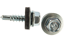 Саморез кровельный 4.8х70 RAL3020 сверло №1 шайба d=14мм с EPDM прокладкой | код 317740 | Руфкомплект