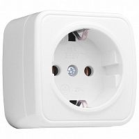 Розетка МИНСК, открытый монтаж, с заземлением, белый | код. EGR16-028-10 | EKF